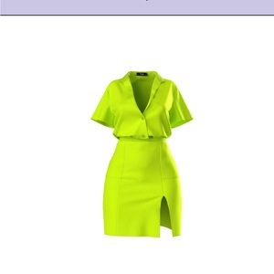 Hanifa Robyn Set in Bright Lime